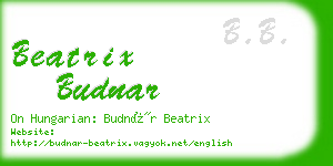 beatrix budnar business card